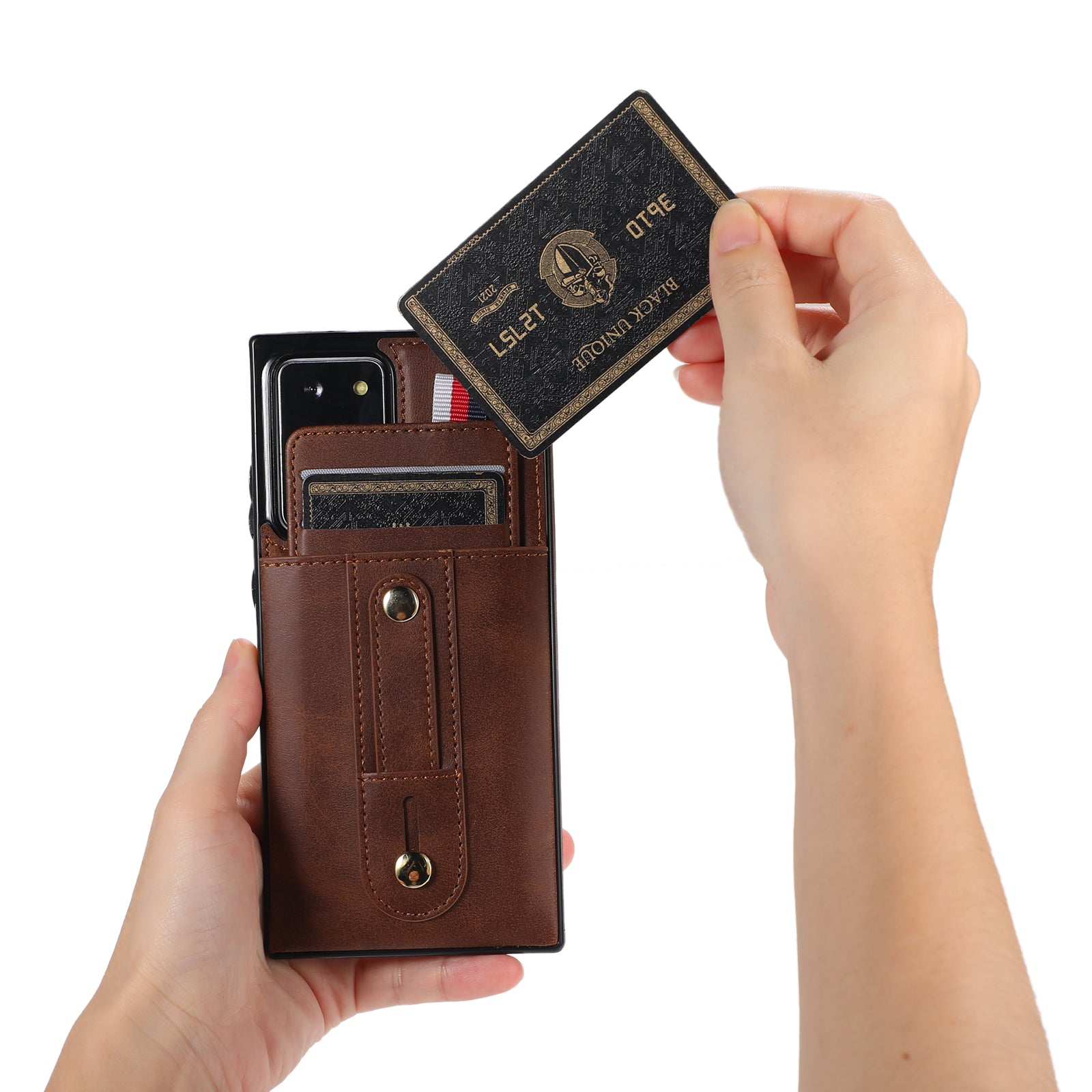 For Samsung Galaxy Note20 Ultra 5G / Note20 Ultra Cell Phone Case Anti-drop Kickstand Cover with Card Holder - Brown For Samsung Galaxy Note20 Ultra 5G / Note20 Ultra Cell Phone Case Anti-drop Kickstand Cover with Card Holder - Brown